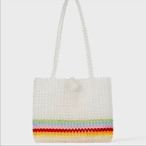 Zara beaded multicolored shopper bag